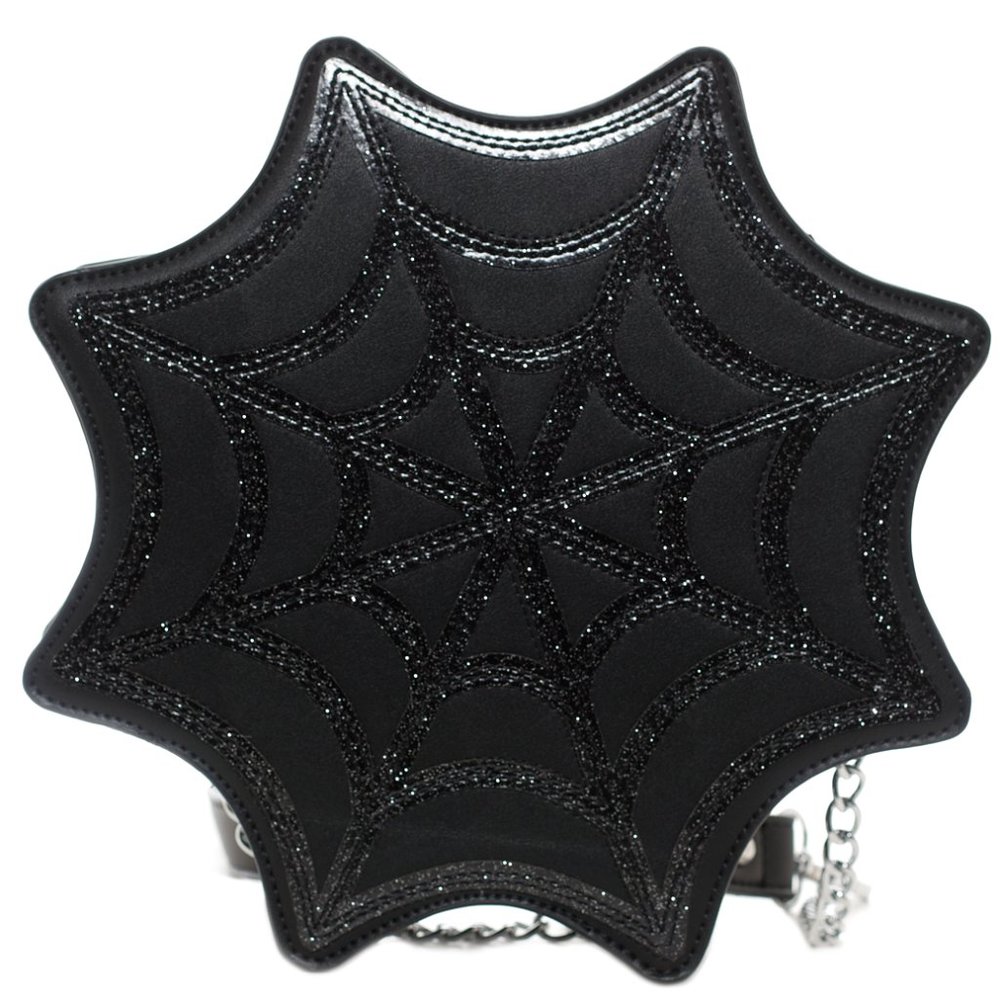 SOURPUSS Spiderweb Sparkle Purse goth punk spooky - Picture 3 of 5
